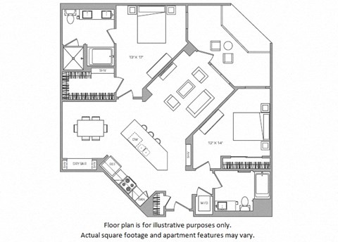 1 Bed K floor plan at Cannery Park by Windsor, CA, 95112